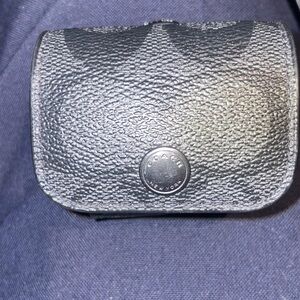 Coach Textured Black Earbud Case